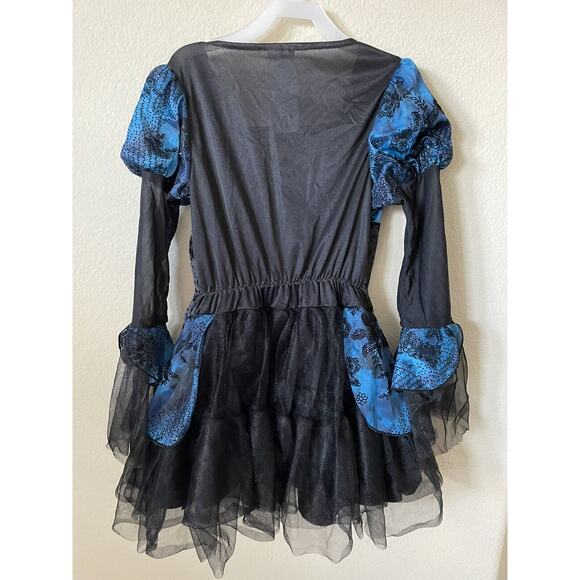 Blue Black Witch Hat Long Sleeve Dress Girls’ Costume 2 Piece Set Size M 8-10 - Picture 6 of 12